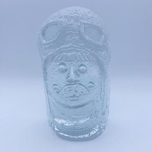 Blenko Pilot Aviator Single Book End Glass Sculpture Don Shepherd Mid Century